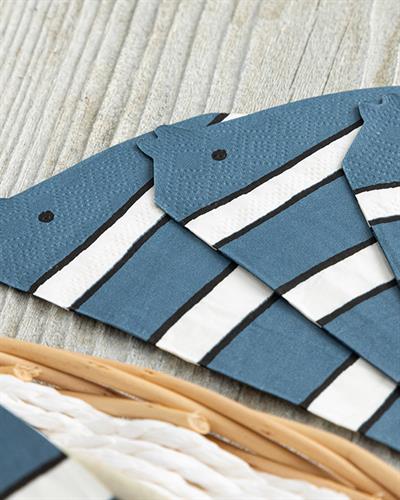 Fisken Хартийни Салфетки 20 Бр., Хартия, Тъмно Синьо, 33 X 33 Cm