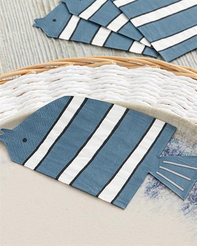 Fisken Хартийни Салфетки 20 Бр., Хартия, Тъмно Синьо, 33 X 33 Cm