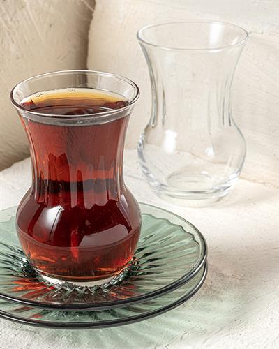 Flair Чаен Комплект 12 Бр. За 6 Души, Стъкло, Зелено, 160 Ml