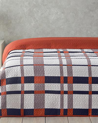 Flare Check Многофункционално Покривало Двоен 200x220 см Теракота