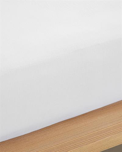 Flat 2 Чаршаф С Ластик Супер кралски Памучен 200x200 см Бял