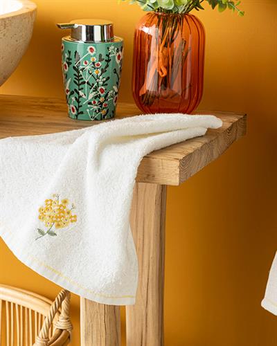 Fleur Кърпа За Ръце С бродерия Памучен 30x40 см Бял