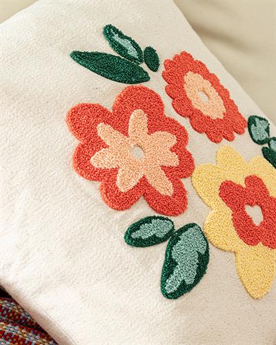 Fleurs Калъфка Декоративн Възглавница Бродерия с перфорация 45x45 см Натурален