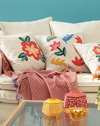 Fleurs Калъфка Декоративн Възглавница Бродерия с перфорация 45x45 см Натурален