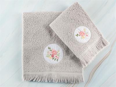 Flora ХАВЛИИ ЗА РЪЦЕ Бродирани 30x40 cm Light Gray