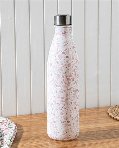 Floral Шише Стъкло, Розово - Бяло, 1000 Ml