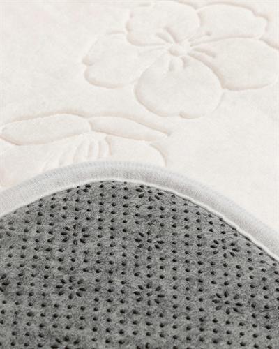 Floral Комплект Постелки За Баня Нехлъзгащ се гръб Топъл печат 50x80 - 45x50 см Екрю