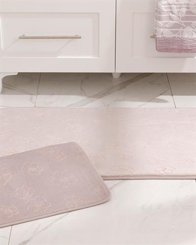 Floral Комплект Постелки За Баня Нехлъзгащ се гръб Топъл печат 60x100 см + 60x50 см Лилав