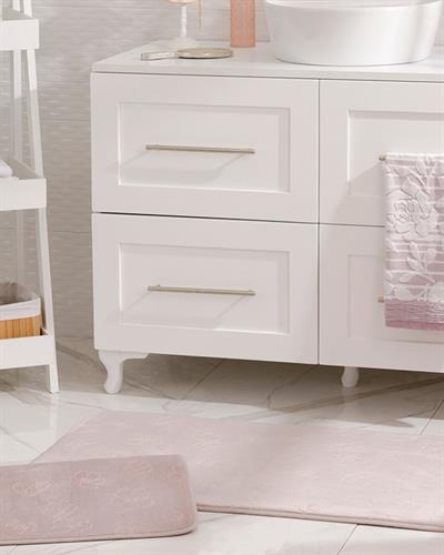 Floral Комплект Постелки За Баня Нехлъзгащ се гръб Топъл печат 60x100 см + 60x50 см Лилав