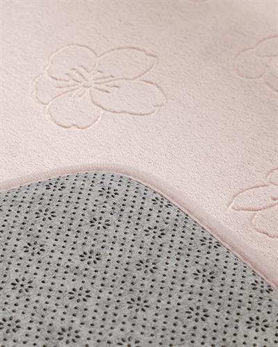 Floral Комплект Постелки За Баня Нехлъзгащ се гръб Топъл печат 60x100 см + 60x50 см Лилав