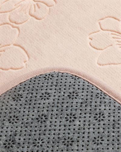 Floral Комплект Постелки За Баня Нехлъзгащ се гръб Топъл печат 60x100 см + 60x50 см Пудра