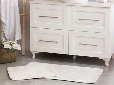 Floral ПОСТЕЛКА ЗА БАНЯ КО С нехлъзгащ се гръб Гореща Щампа 60x100 cm + 60x50 cm Ecru