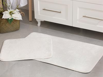 Floral ПОСТЕЛКА ЗА БАНЯ КО С нехлъзгащ се гръб Гореща Щампа 60x100 cm + 60x50 cm Ecru