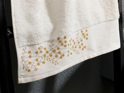 Floral Boho ХАВЛИЯ ЗА ЛИЦЕ Бродирани 50x80 cm Ecru-Mustard