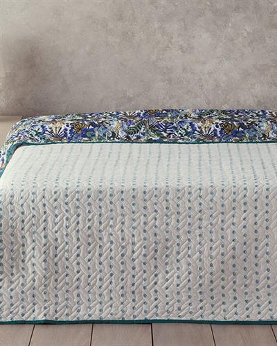 Floral Charm Многофункционално Покривало Двоен 200x220 см Син