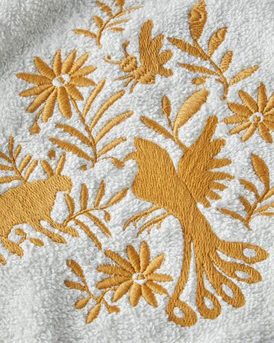 Floral Crowd Кърпа За Лице С бродерия Памучен 50x80 см Екрю