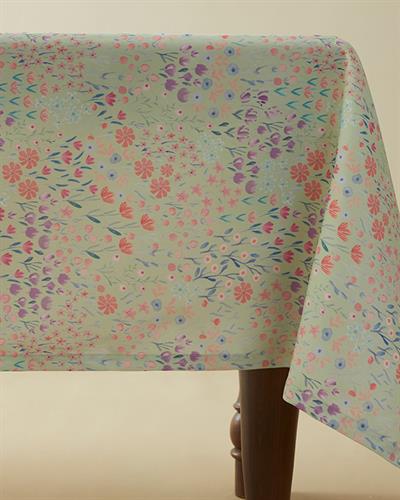 Floral Garden Покривка За Маса Полиестер, Зелено, 150 X 200 Cm