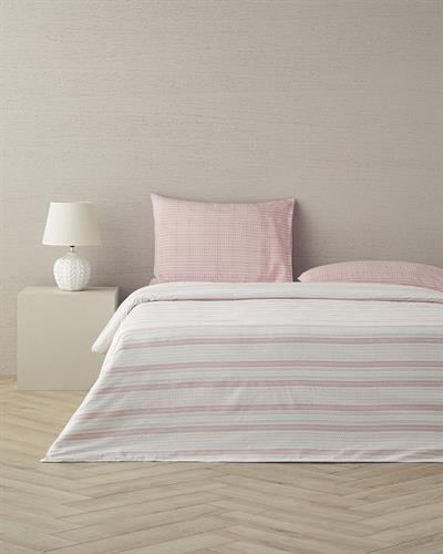 Floral Grid Спален Комплект Двоен Памучен 200x220 см Пепел от рози