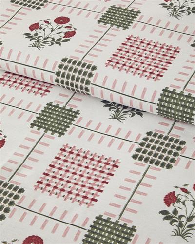 Floral Grid Спален Комплект Двоен Памучен 200x220 см Пепел от рози