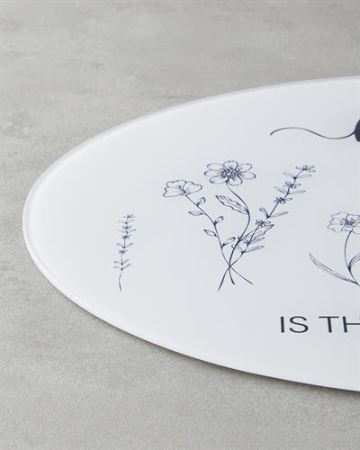 Дъска За Рязане Стъкло 38x28 см Бял