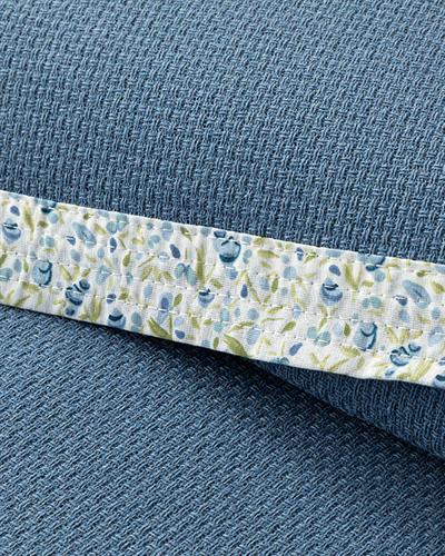 Floral Joy Комплект Пике Единичен Размер, Шарени, Синьо, 150 X 220 Cm