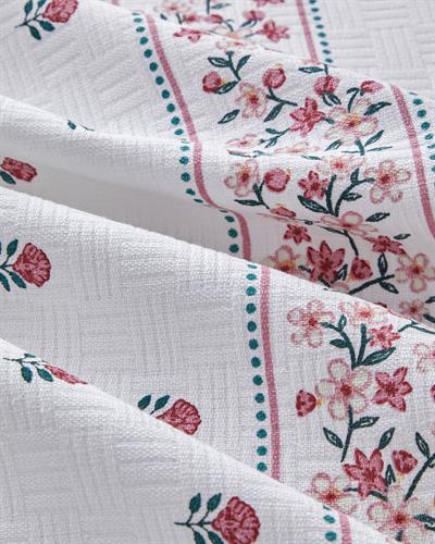 Bloomy Lines Одеяло Пике Двоен С щампа 200x220 см Бял