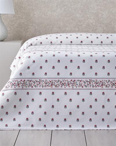 Bloomy Lines Одеяло Пике Двоен С щампа 200x220 см Бял