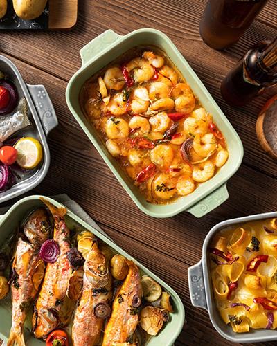 Floral Poem Съд За Фурна Каменна керамика 27,5x16x6 см Зелен