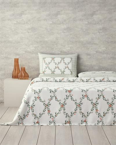 Floral Slice Комплект Одеяло Пике Кралски размер С щампа 240x220 см Зелен
