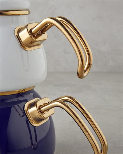 Чайник Емайлиран 1,1 Литра + 2,3 Литра Кобалтово син