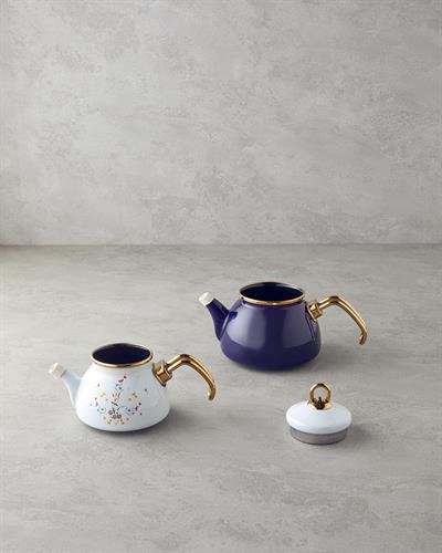 Чайник Емайлиран 1,1 Литра + 2,3 Литра Кобалтово син