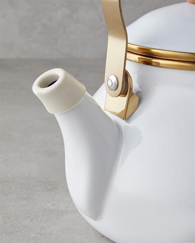 Чайник Емайлиран 2 Литра Бял