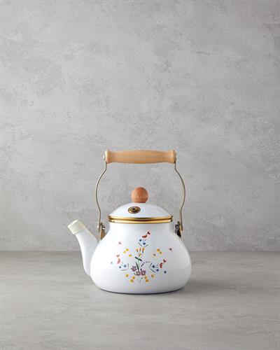 Чайник Емайлиран 2 Литра Бял