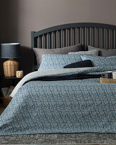 Floral Trail Canton Crepe XS Single Duvet Cover Set 100x200 cm Blue