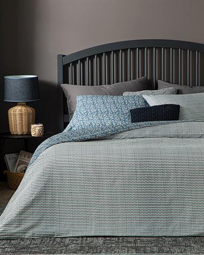 Floral Trail Спално Бельо Компле Super King Size, Креп, Синьо, 260 X 220 Cm