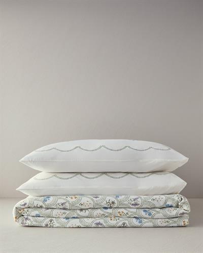 Floral Wreaths Комплект Пике Двоен Размер, Отпечатан, Зелено, 200 X 220 Cm