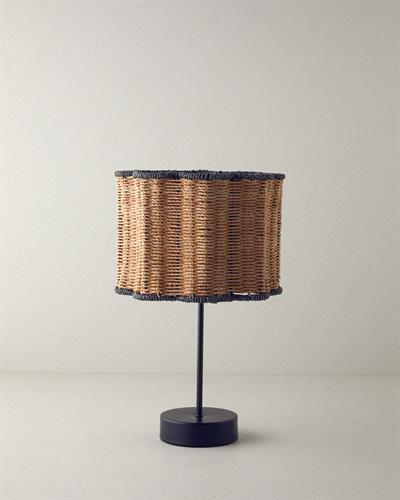 Flore Абажур Хартиено влакно 16x28x20 см Натурален - Черен