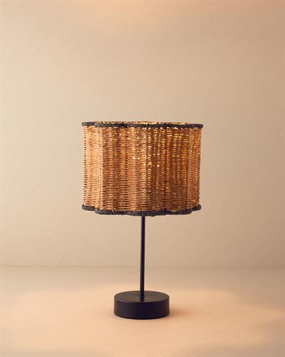 Flore Абажур Хартиено влакно 16x28x20 см Натурален - Черен