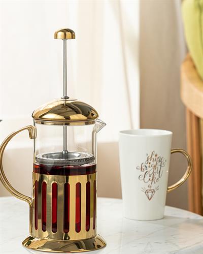 Florence Френч Прес Жакард С Граници, Златисто, 600 Ml