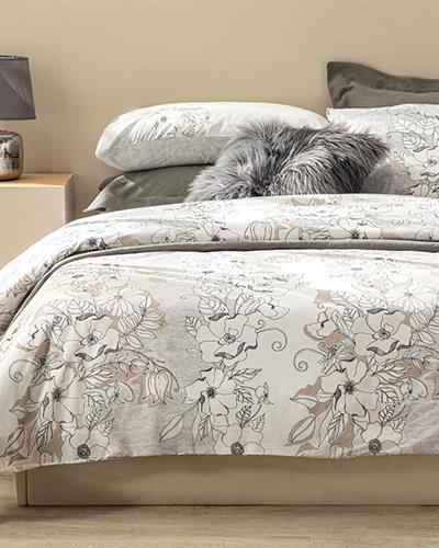 Florent Спално Бельо Компле Единичен Размер, Памучен, Сиво, 160 X 220 Cm