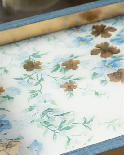 Floret Декоративна Табла Стъкло, Синьо, 22 X 37 Cm