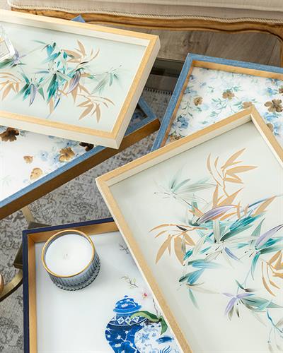 Floret Декоративна Табла Стъкло, Синьо, 22 X 37 Cm