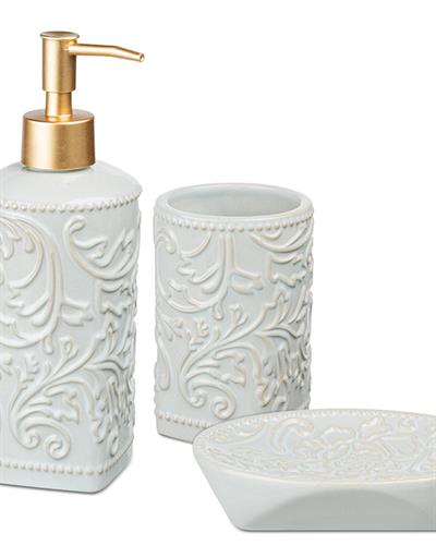 Floret КОМПЛЕКТ ЗА БАНЯ 3 бр. 8x8x20+7x7x10+14x10x3 cm Gray