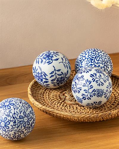 Florina Декоративен Предмет Порцелан, Синьо Бяло, 8 Cm