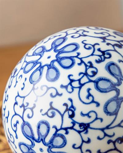 Florina Декоративен Предмет Порцелан, Синьо Бяло, 8 Cm