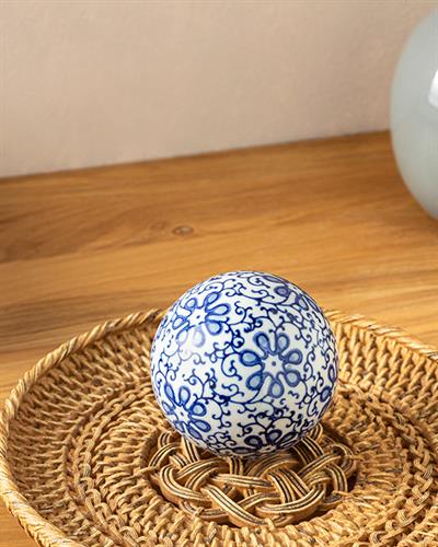 Florina Декоративен Предмет Порцелан, Синьо Бяло, 8 Cm