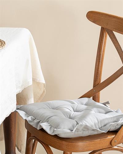 Flounce Възглавница За Стол Памучен Полиестер, Светло Сиво, 45 X 45 Cm