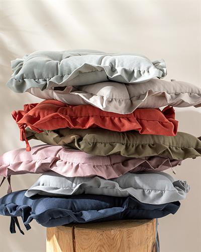 Flounce Възглавница За Стол Памучен Полиестер, Индиго, 45 X 45 Cm