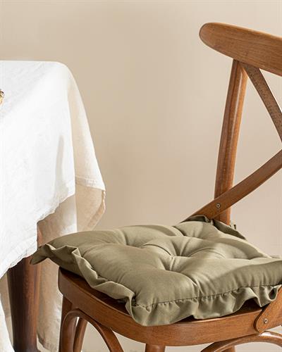 Flounce Възглавница За Стол Памучен Полиестер, Каки, 45 X 45 Cm