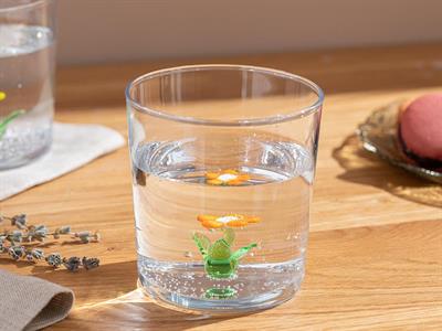 Flower Чаша Стъкло, Оранжево,, 350 Ml